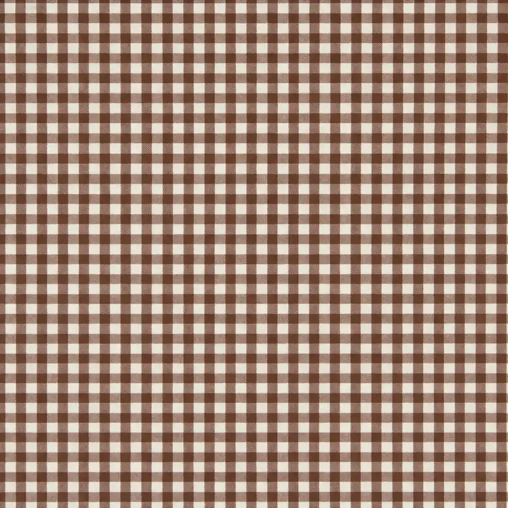 Tela Vichy de cuadros mediano en color marron y blanco