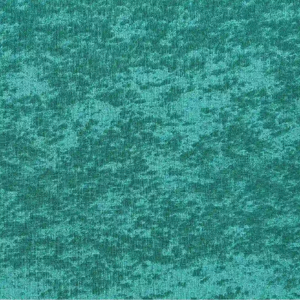 Tela de algodón marmoleado en color jade con textura suave y diseño irregular decorativo