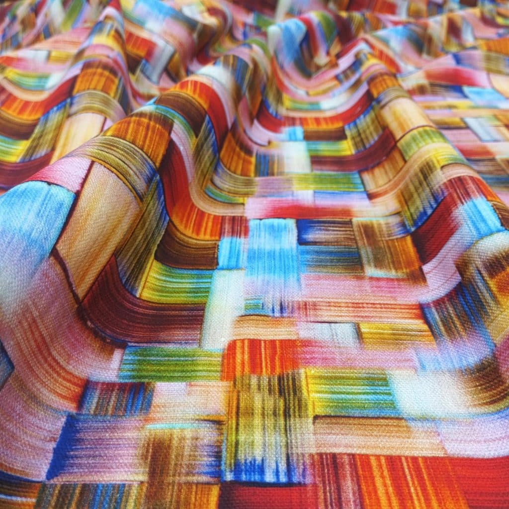 Canva estampado cuadro trenzado colores