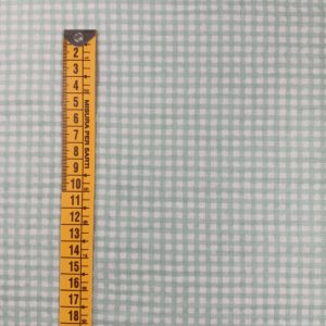 Muselina de algodón estampado de cuadros vichy en color verde mint