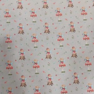 Algodon infantil con estampado de hadas del bosque