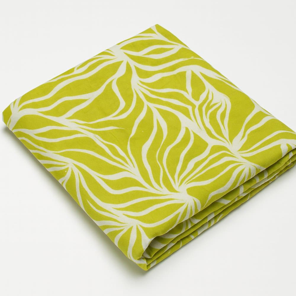 tela de muselina de algodón estampado abstracto sobre un fondo en verde lima