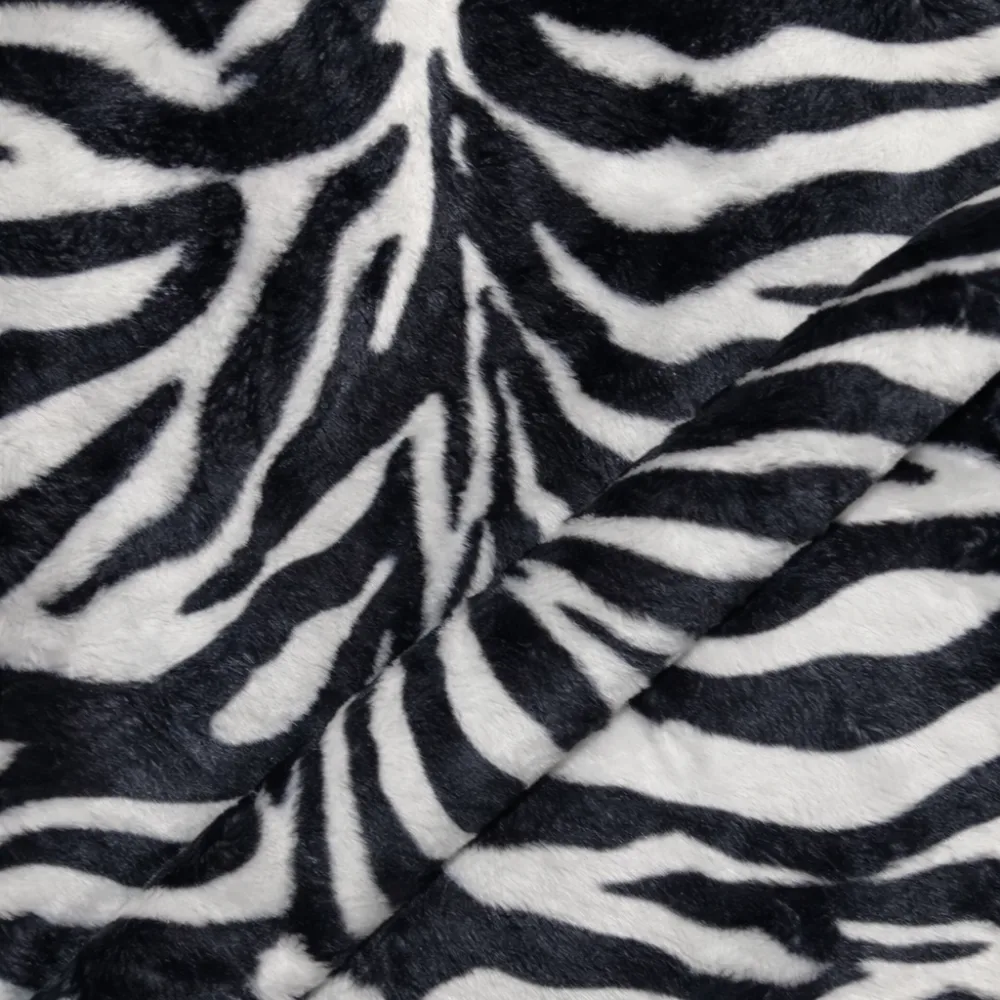 Mutón animal estampado cebra en blanco y negro con textura suave