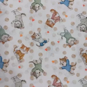 Tela de algodón con gatitos
