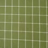 Tela para mantelería de algodón rústica a cuadros verdes con diseño clásico de líneas blancas sobre fondo verde