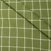 Tela para mantelería de algodón rústica a cuadros verdes con diseño clásico de líneas blancas sobre fondo verde