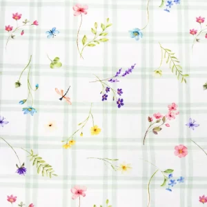 Tela resinada flores primavera con estampado floral, ideal para confección de manteles y decoración de cocina o terraza