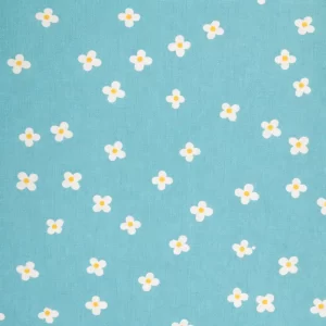 Tela de algodón rayas turquesa y beige con diseño vertical en tonos suaves y estilo fresco.