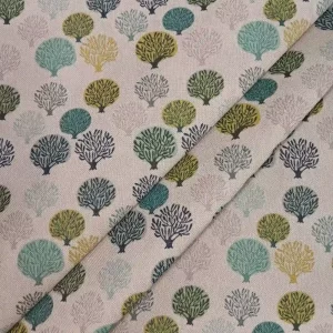 Tela loneta canvas estampada con árboles de colores