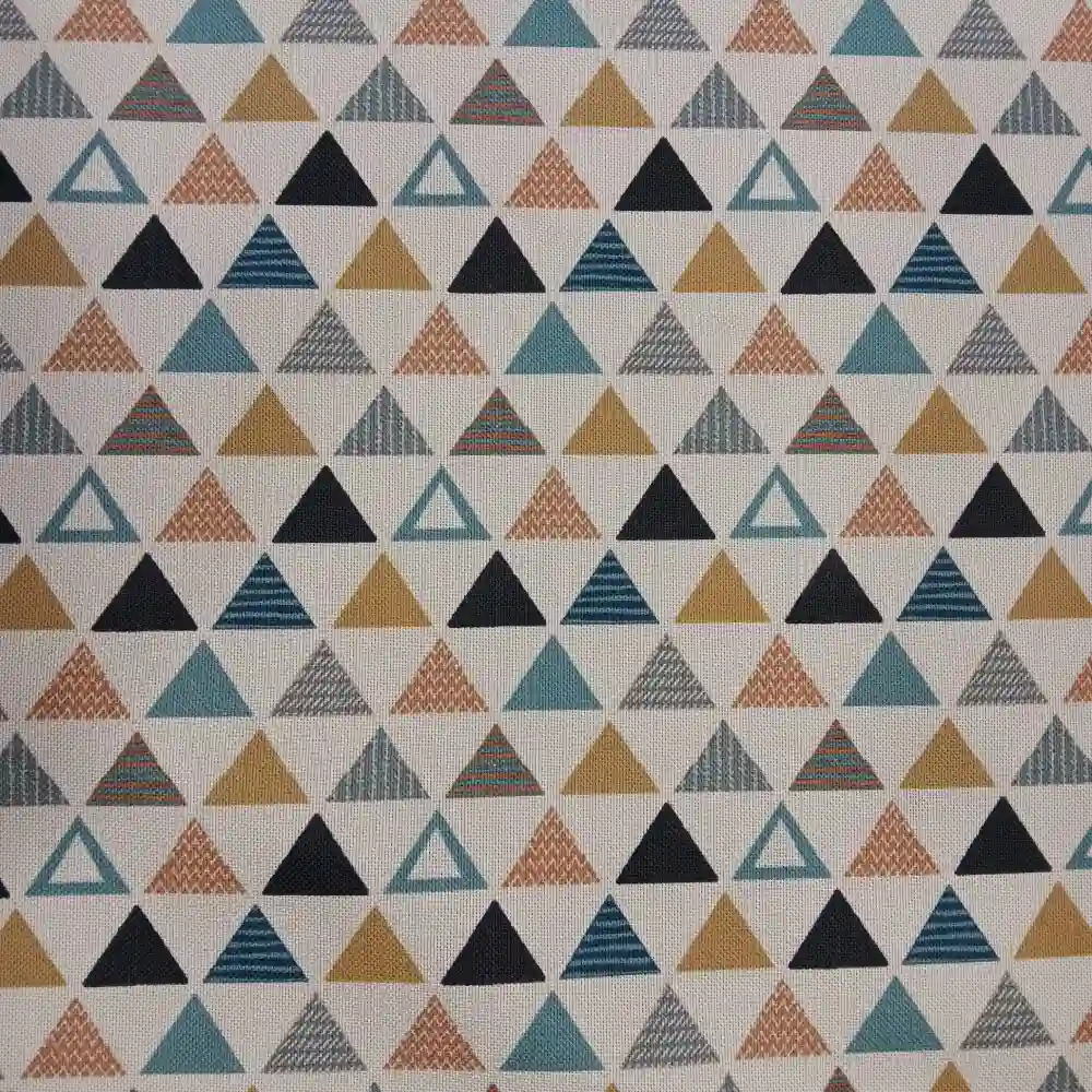 tela-loneta-canvas-estampada-triangulos-1 Tela de loneta canvas estampada con triángulos geométricos de colores