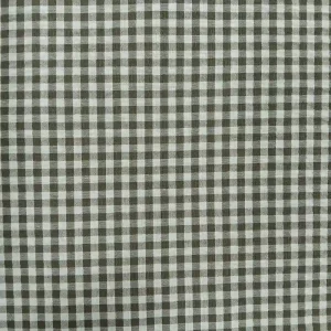 Tela seersucker vichy color verde oliva con textura arrugada ligera ideal para prendas de verano