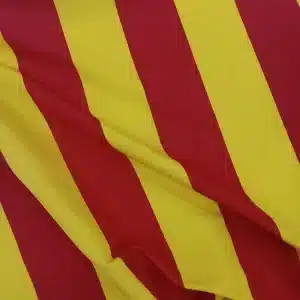Tela Senyera de poliéster con diseño de bandera catalana en rayas rojas y amarillas