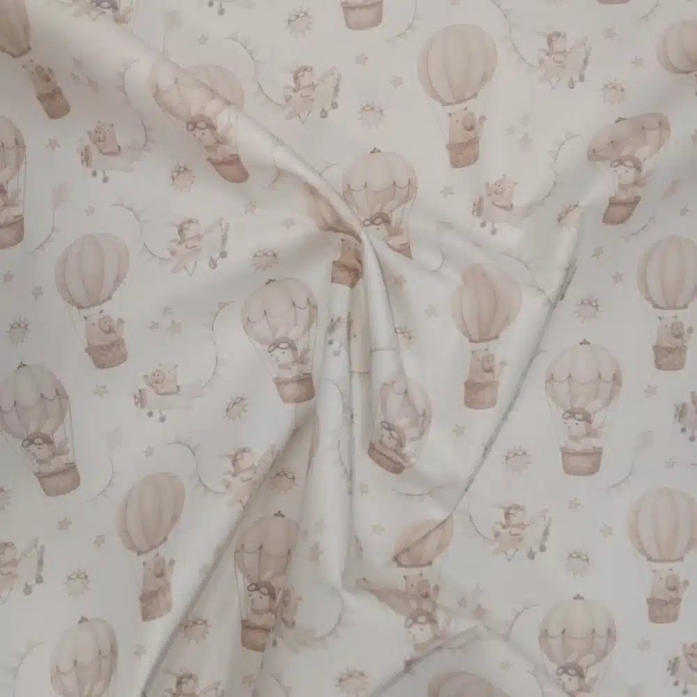 Tela de algodón infantil globos y animales - Imagen 3