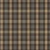 Tela cuadro grande marrón con estampado de líneas beige y gris azulado formando cuadros grandes.