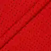 Tela de algodón Navidad roja con pequeños árboles rojos oscuros, lisos, rayados y con ramas, distribuidos sobre un fondo rojo intenso.